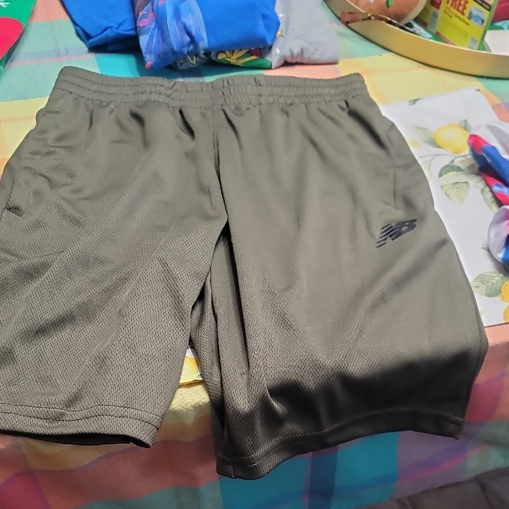 New Balance Kids Army Green Athletic Shorts